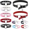 Halloween Gothic Cat Head Pu Leather Necklace Sweet Y2K Collar, Women'S Fashion Party Gift Valentine'S Day Christmas Gift