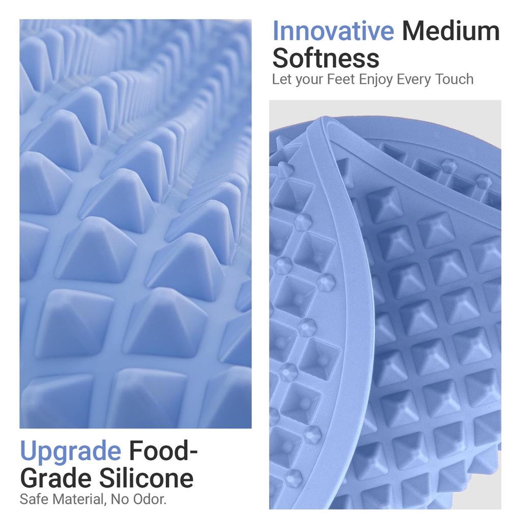 Silicone Foot Massage Pad, Double-sided Use, Large Foot Relaxation Reflex Pad, Foldable Foot Acupressure Pad, Relieves Pain And Fatigue