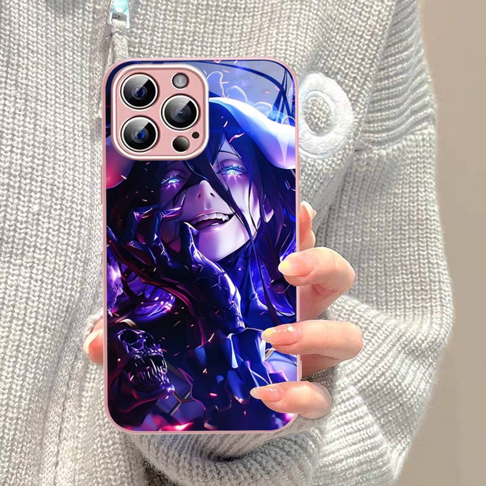 Cartoon Anime A-AlbedoS For IPhone 14 13 12 Mini 11 Pro XS Max X XR 14 Plus Tempered Glass Cover