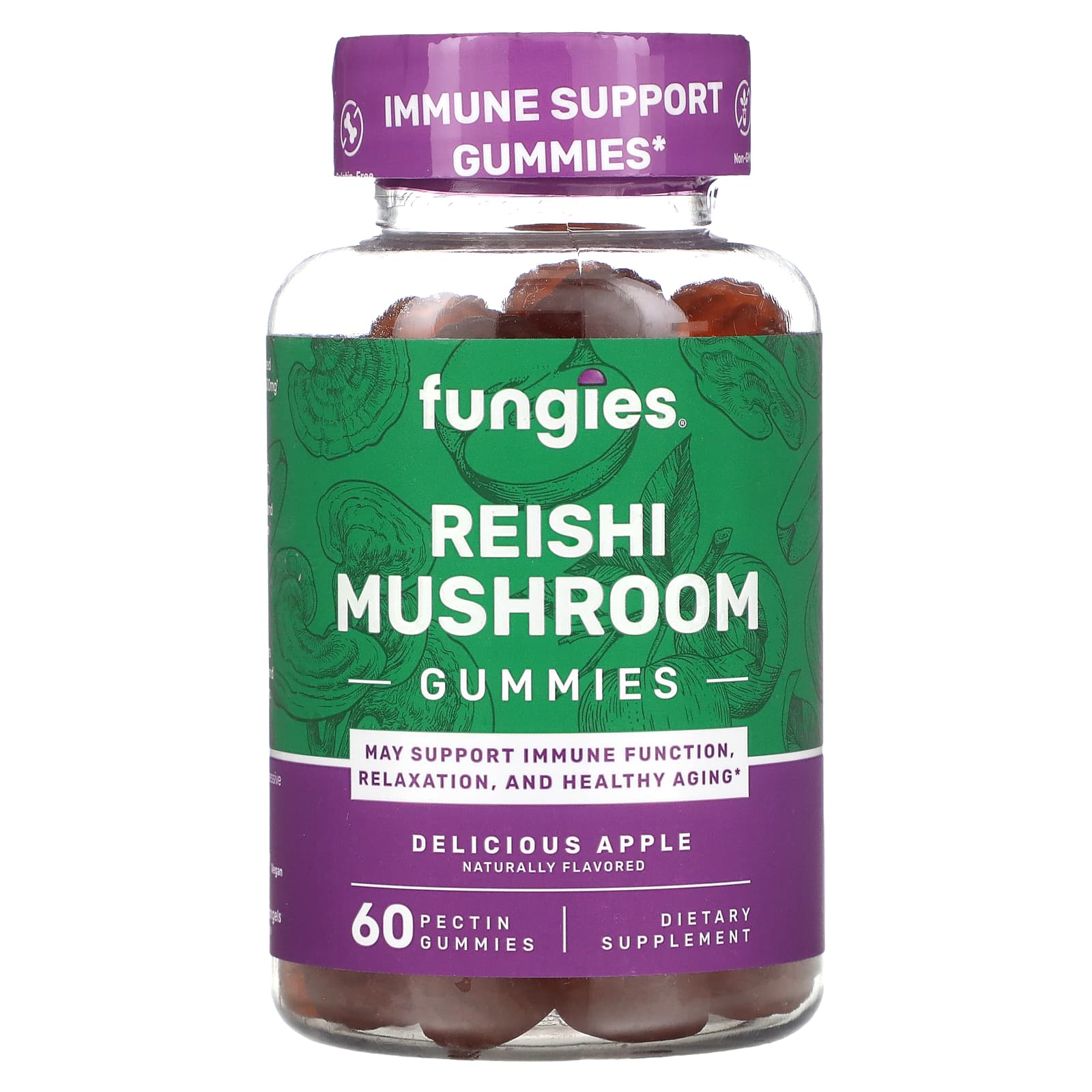 

Reishi Mushroom Gummy Jelly, Delicious Apple, Pectin Gummy Jelly 60 pieces