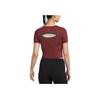 Nike Dri-Fit Fashion Comfortable Versatile Short Yoga Tight Quick-Dry Short Sleeve T-Shirt Women Tops Red HQ4999-619