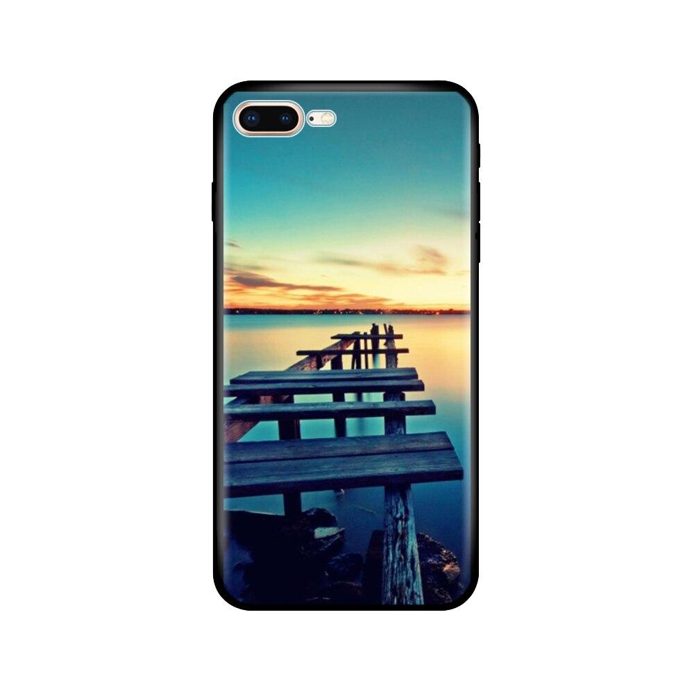 For Iphone 7 8 Case Silicon Soft Tpu Shell Cover For Apple iPhone 7 8 Plus Bag Funda Coque Etui Bumper Paiting Black Tpu Case