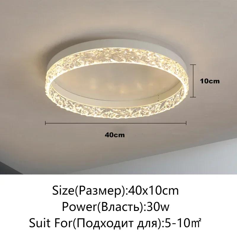 Nordic Modern LED Ceiling Light Dimmable Round Chandelier Ceiling Lamps Living Dining Room Bedroom Glossy Home Lighting Fixtures