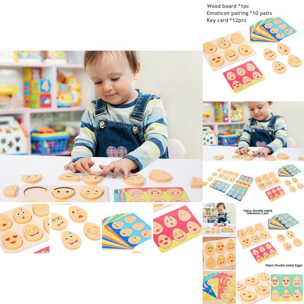 Wooden Emotion Eggs Early Educational Matching Toy For Toddlers And Babies
