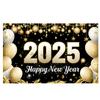 2025 New Year Theme Party Background Fireworks Golden Balloon Clock Banner Decoration Happy New Year Family Photo Supplies