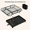 Multipurpose Dish Drainer Storage Rack Portable Dish Drying Stand with Adjustable Feet for Kitchen Organization