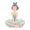 Seated Girl Figurine Resin with Head Ornament Elegant Decorative Statue for Shelf