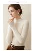 Women's Slim Fit Pure Cashmere Sweater, Half-High Neck, Soft Knit, Solid Color, 2026 Autumn/Winter Collection.