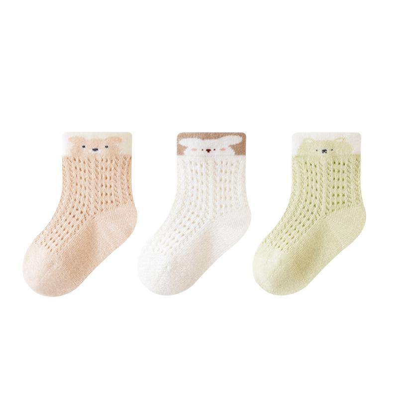 Spring Baby Mesh Cotton Socks - Seamless Small Ear Design for Boys and Girls