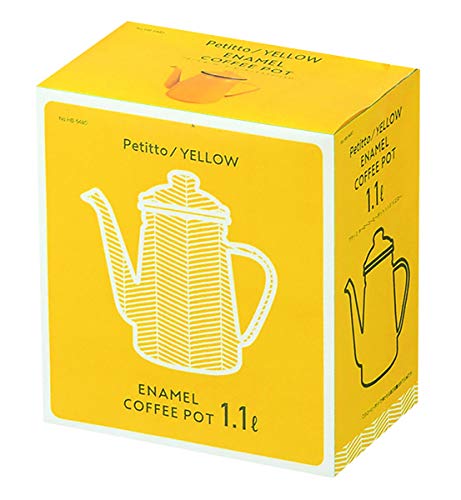 Parelmetaal Emaille Koffiepot, 1,1L, Geel, Petitto, HB-5480
