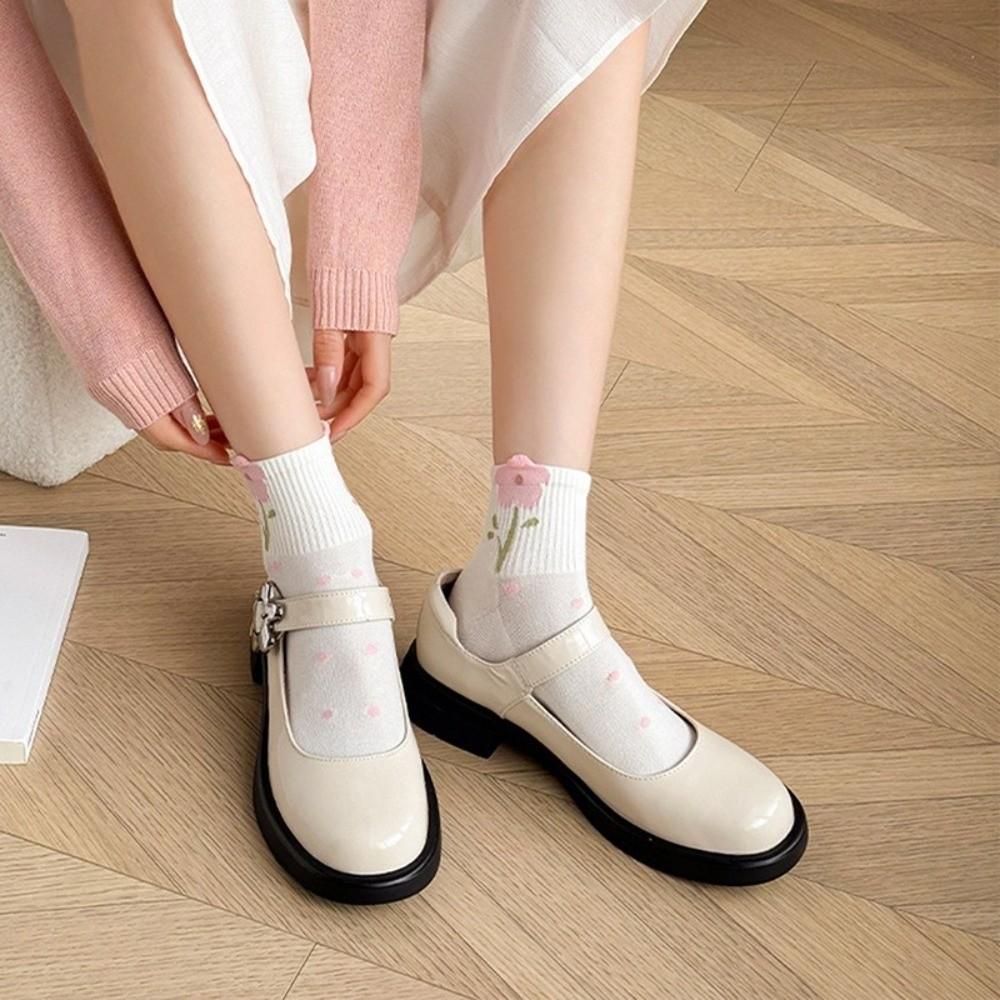 Low Cut Japanese Women's Socks Cute Floral Socks Comfortable Short Tube Socks  Spring Summer