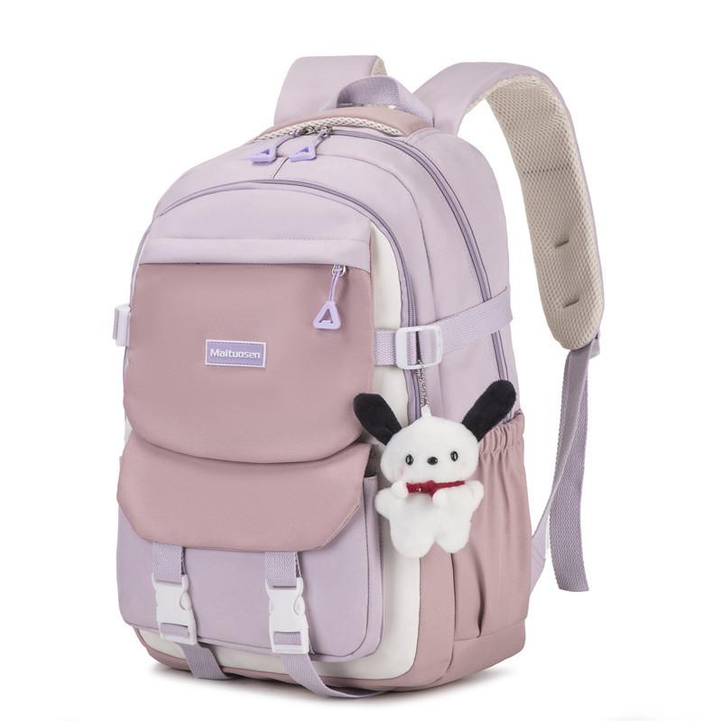 Schoolbag schoolbag junior high school girls Japanese ins college high school versatile contrasting color backpack niche design college