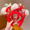 Cute Cartoon Plush Pony Headband Red Lucky Headwear Year Of Horse Mascot Hair Band   Year Hair Accessories Gifts