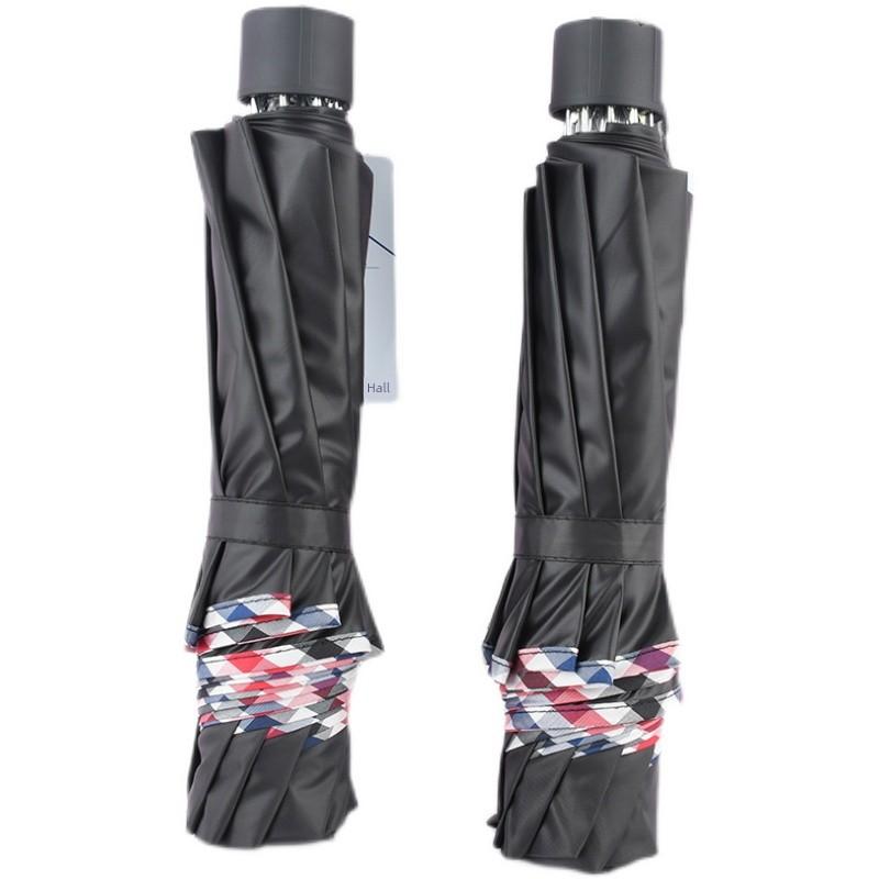 Paradise Umbrella Genuine Large Umbrella for Men and Women Rain Or Shine Dual-Use Folding Student Double Black Glue Sun Protection Umbrella