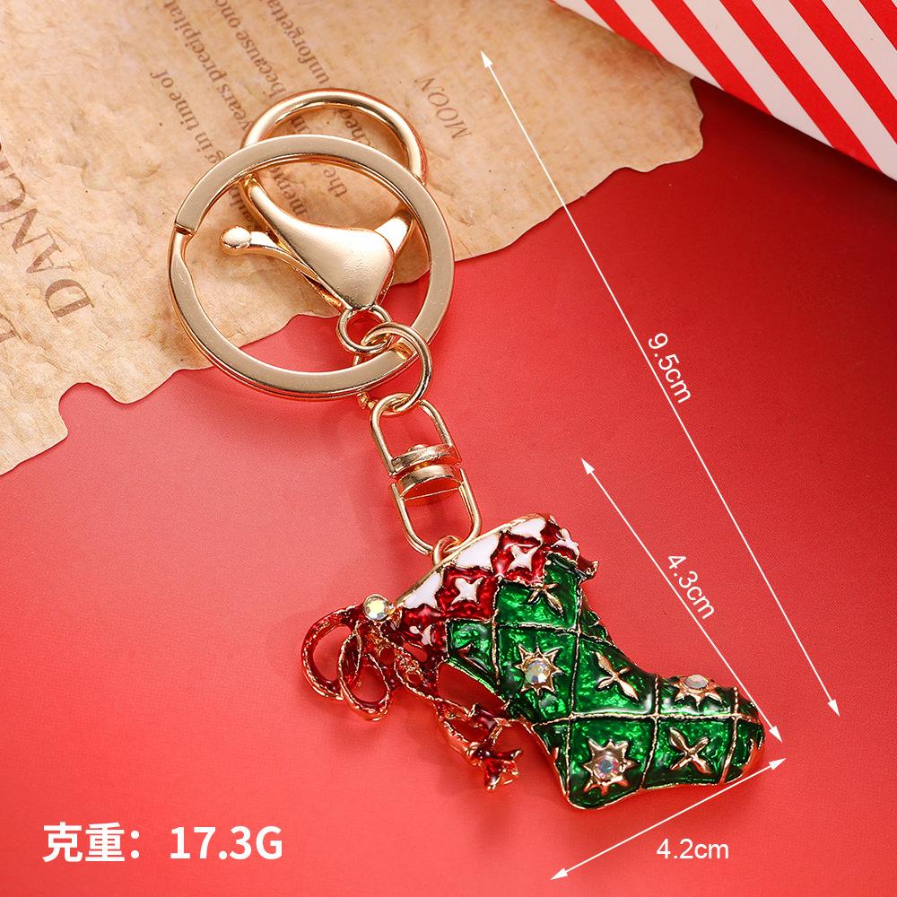 New Christmas Themed Rhinestone Keychain Snowman Christmas Tree Sock Bunny Pendant Car Keychains Jewelry Accessory 2026 Gifts