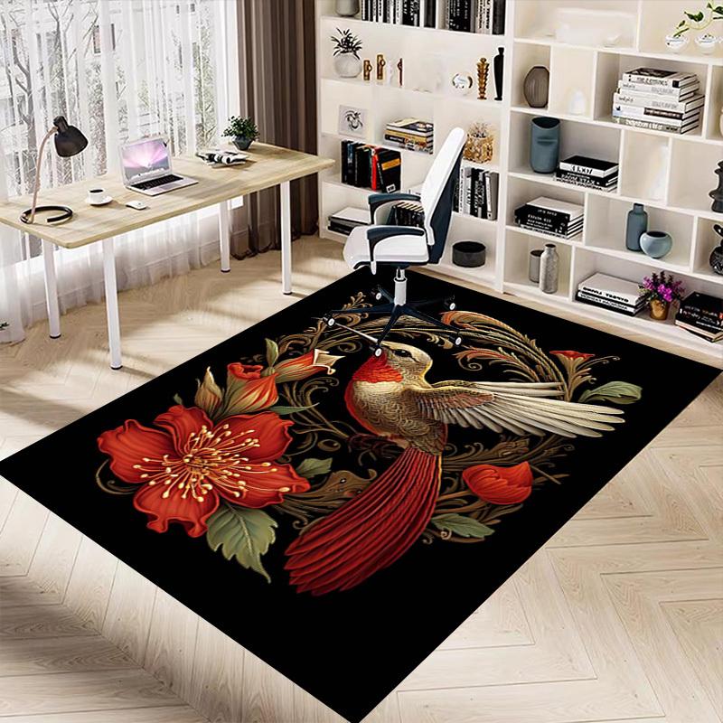 1PC Hummingbird Flowers Extra Large Non Slip Floor carpet, Office, family, bedroom Large Area Rug Indoor Rugs, Vibrant Colors