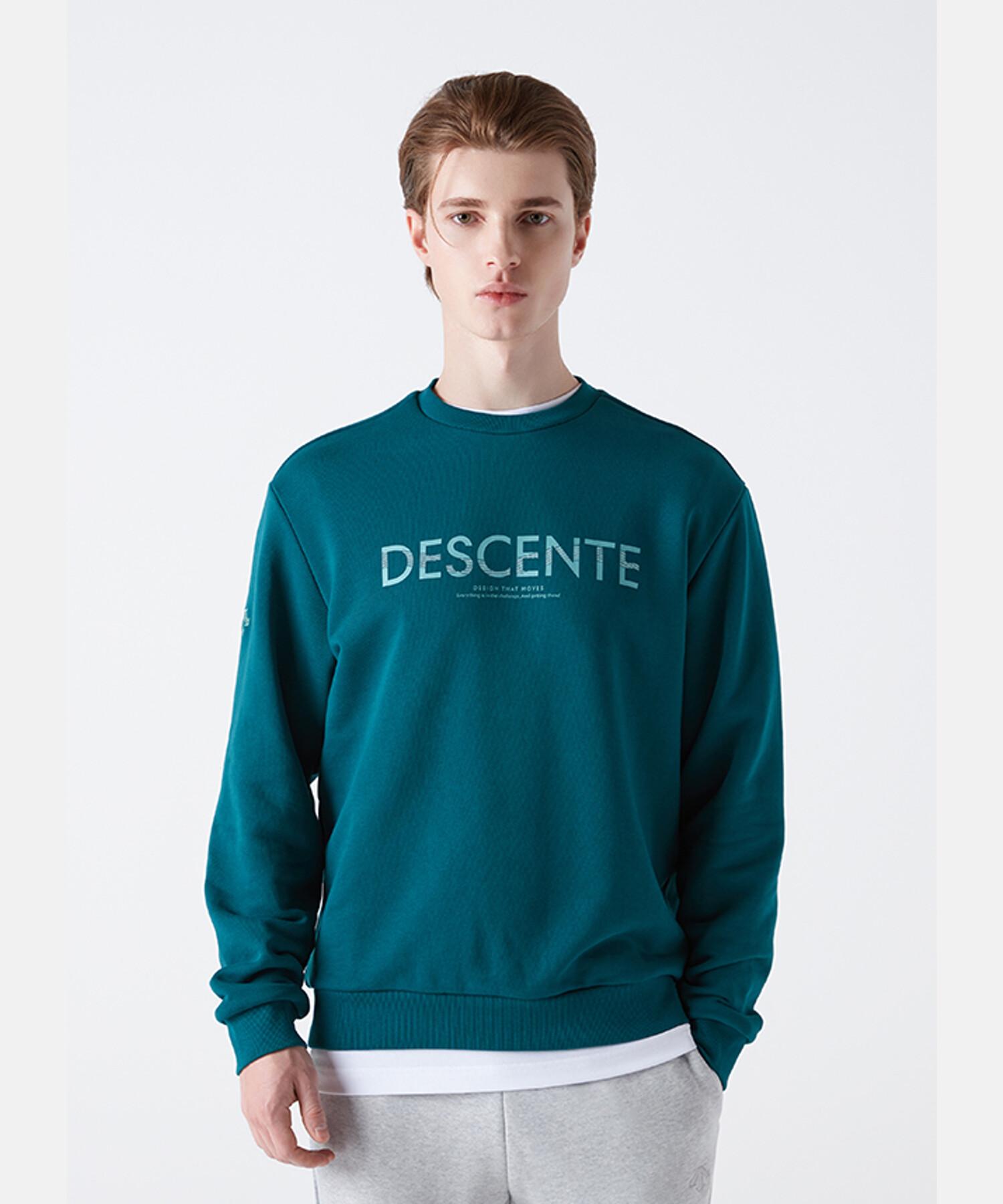Толстовка Descente Sports Terry Graphic темно-зеленая (Sq123Uht11) (Тип B) Navy/85