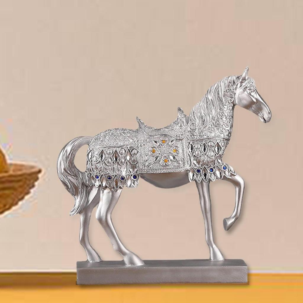 Modern Horse Statue Figurine Collectible Desktop Decor Sculpture Figure Elegant Delicate for Bookshelf Home Office Cabinet Study
