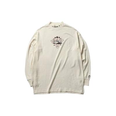 Li Ning Casual Stand Collar Pullover Long Sleeve T-Shirt Men Tops Paper-White AHSP687-1