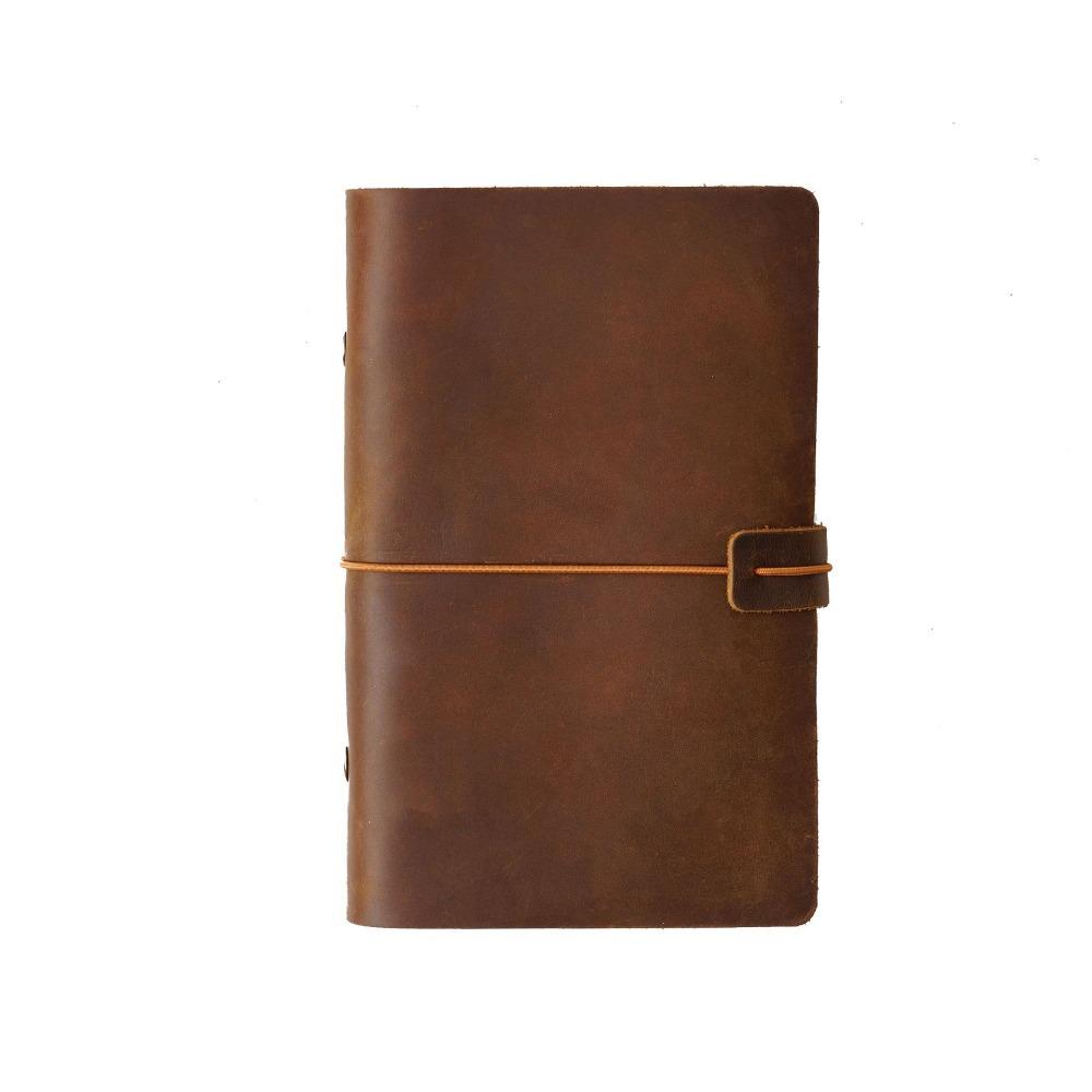 Handmade First Layer Cowhide Book Genuine Leather Hand Account Binder Notebook Retro Nostalgic Travel Diary