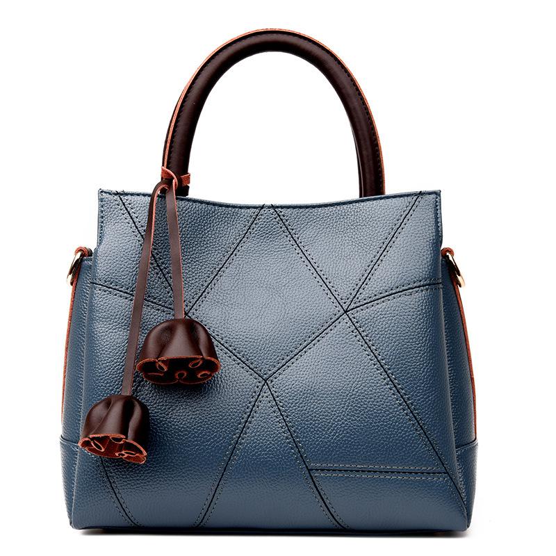 Johnature Luxury Handbag Fashion Large Capacity Women Bag Soft Leather Casual Tote Solid Color Shouler Messenger Bags