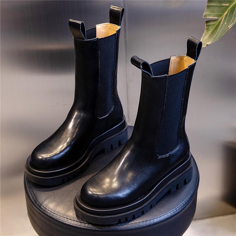 Primavera Otoño Mujeres Moda British Martin Botas de Cuero Casual Botas  Altas Chelsea Botas Chelsea comprar a buen precio — entrega gratuita,  reseñas reales con fotos — Joom