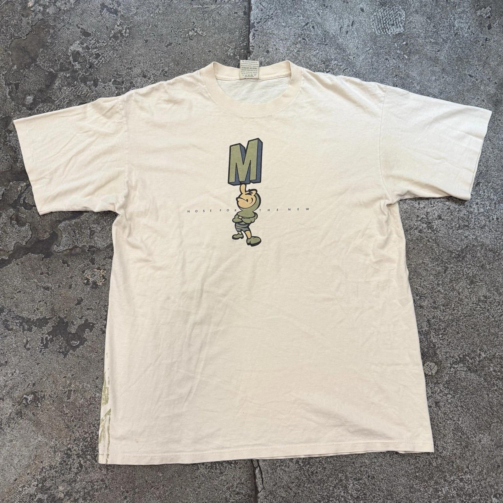 

Vintage 90s Mossimo (nose For The New ) Beige Single Stich Shirt Made In USA L M