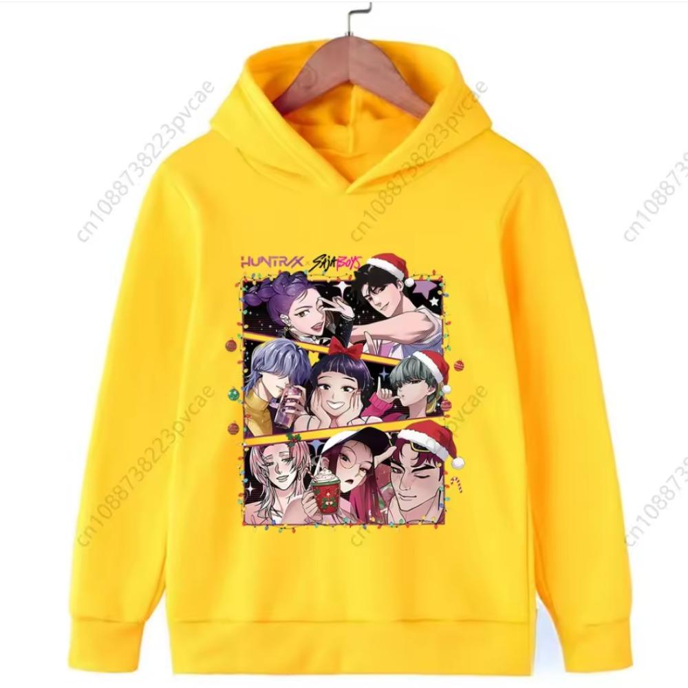 

Рождественский K-pop Розовый HUNTRX Детское худи Модный Универсальный Топ для девочек 100