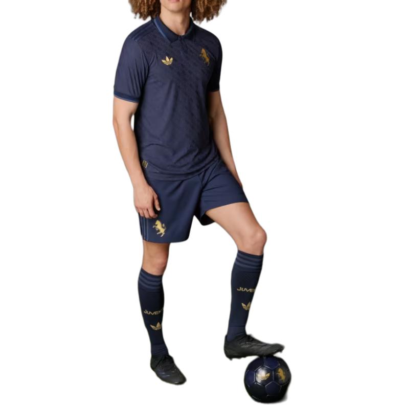 Adidas Originals SS24 Third Authentic Juventus Series Casual Sports Short Sleeve Football Shirt Men Tops Legend-Ink IY5252