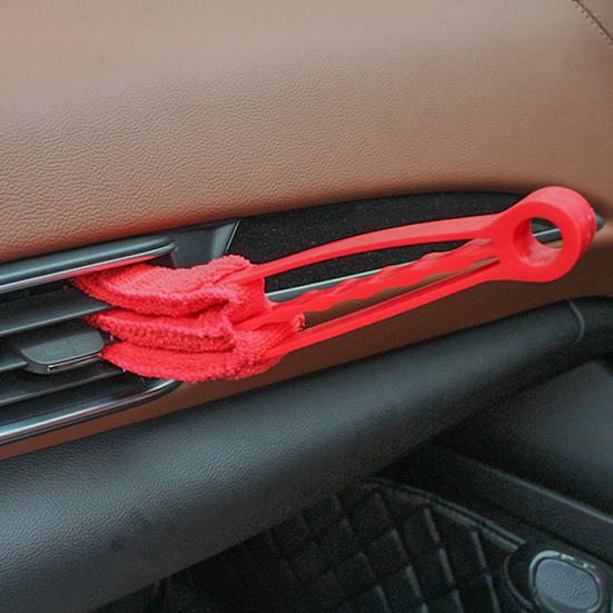 Dual-Head Car Vent Cleaning Brush with Soft Bristles Dashboard Interior Detailing Tool for Dust Removal Reusable Essential Auto Accessory