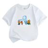 Kids Boys Girls 100% Cotton Crew Neck Short Sleeve T-Shirt, Cute Cartoon Cats Ice Block Printed Casual Soft Summer Tee for Children Daily Wear