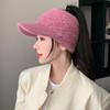 New Autumn and Winter Woolen Knitted Empty Top Hat Thickened and Warm  Large Brim Peaked Hat  Fashionable  Versatile and Trend Proof