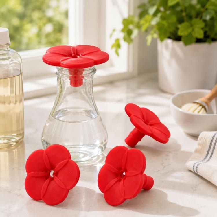 Red Push In Flower Inserts for Garden Drinkers, Soft Replacement Parts for Spare Bird Care Needs and Daily Use