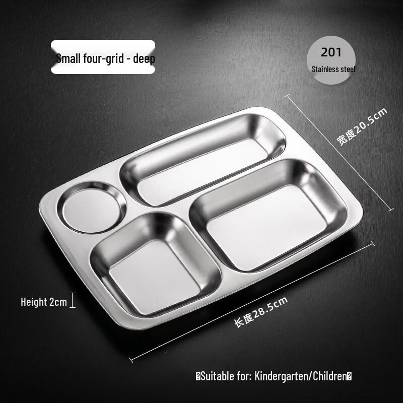 Diren Stainless Steel Divided Meal Plates
