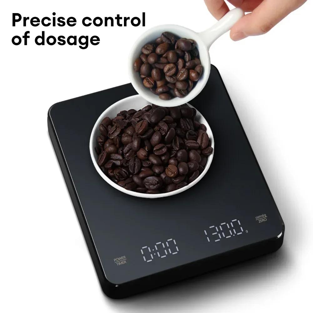 Small USB Rechargeable Kitchen Scale 2.8kg Digital With Automatic Timer Smart electronic scale Baking tea leaves Coffee Scale