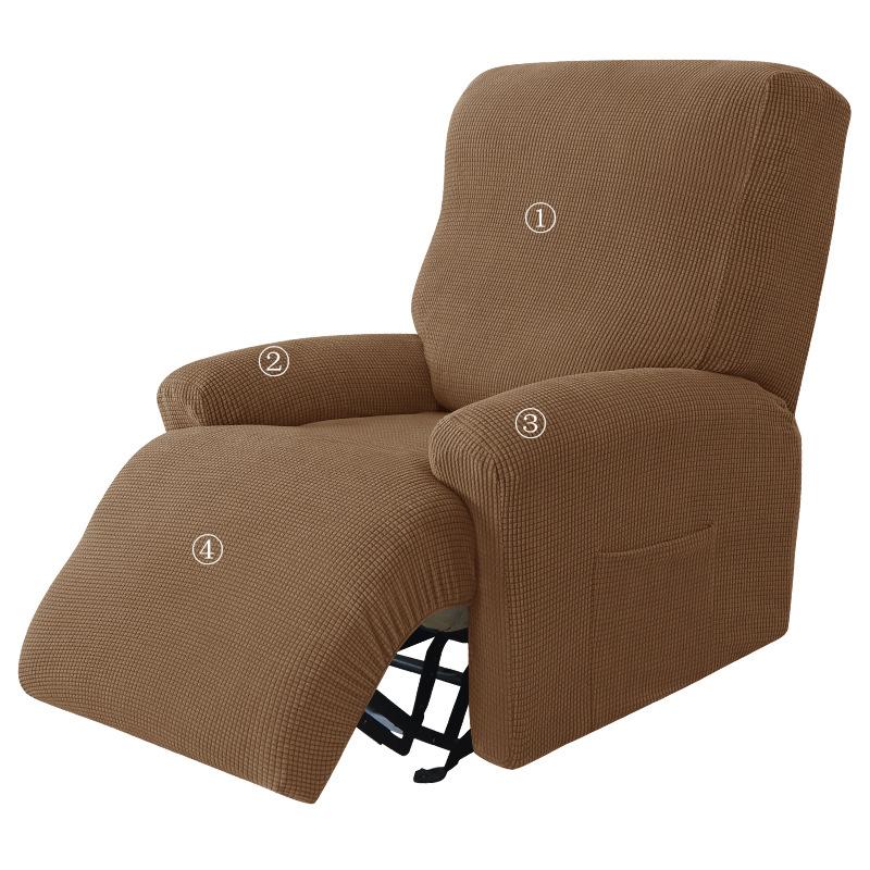 4pcs/set Split Recliner Cover Polar Fleece All-inclusive Chair Cover Relax Lounger Couch Sofa Slipcover Armchair Covers