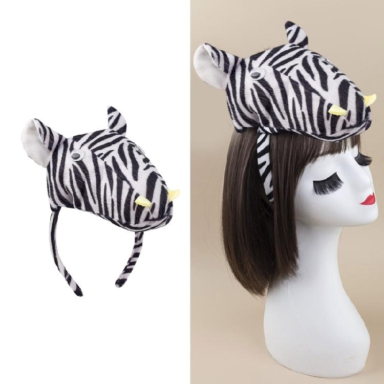 Set Accesorii Costum Zebră 1/3/4 Bucăți Set Kit Accesorii Bandă de Păr cu Urechi de Zebră, Papion, Coadă, Mănuși pentru Costume de Zebră pentru Copii