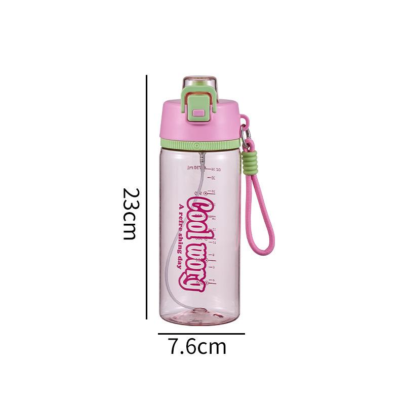 Water bottle summer multi-functional spray water cup with scale large capacity leak-proof direct drinking cup outdoor portable sports water cup