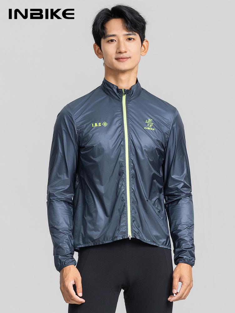 INBIKE Men's Lightweight Windproof Cycling Jacket for Autumn/Winter - Breathable, Portable Long Sleeve Windbreaker