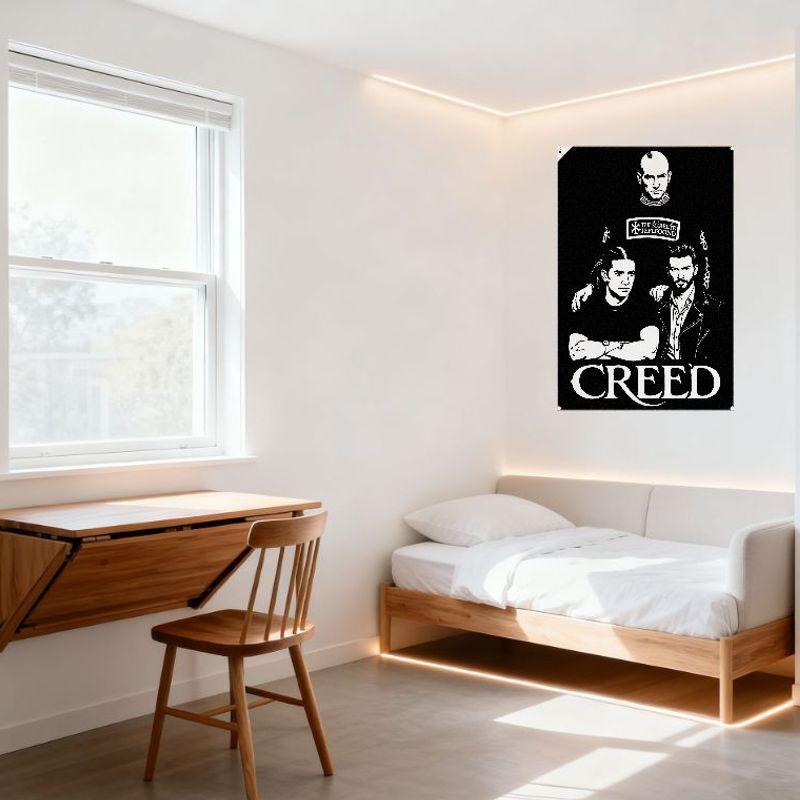 Creed Band Black & White Rock Music Metal Tin Sign Vintage Poster for Home Man Cave Bar Decor
