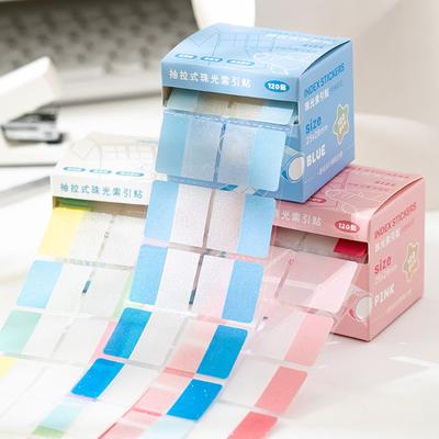 120 Blatt Transparent Perlmutt Perlmutt Klebezettel Rückseitig klebend Beschreibbare Haftnotizen Ästhetische Schreibwaren Leere Haftnotiz