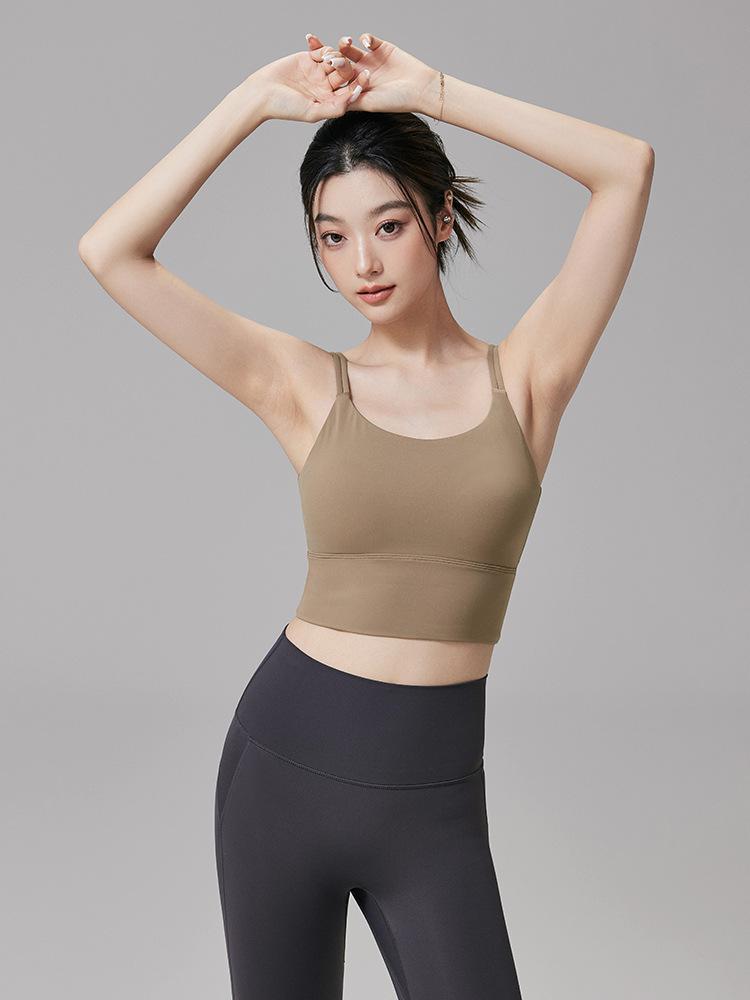 Women's One-Piece Strappy Sports Bra for Yoga & Running - Anti-Sag, Beautiful Back Design