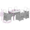 VidaXL Ensemble à Manger de Jardin avec Coussins 7 pcs, Table et Chaises avec Dossier Réglable, Meubles d'Extérieur Patio 3212207