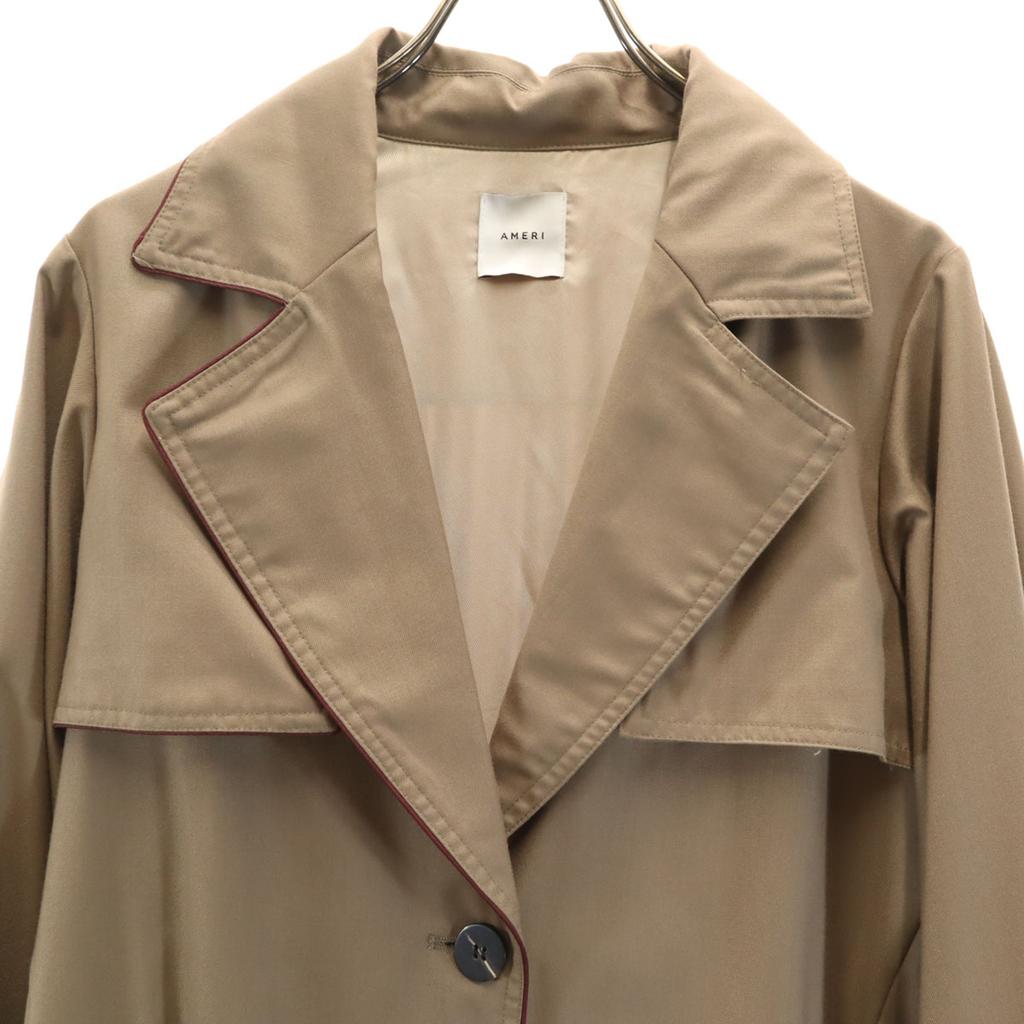 AMERI UNDRESSED Pleated Long Trench Coat Brown Women Used