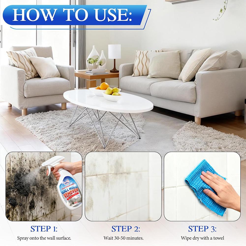 Wall Cleaner Spray Highly Effective Spray Cleaning Solution Dirt Dust Stain Remover for Wood Tile Fabric Bathrooms Kitchens