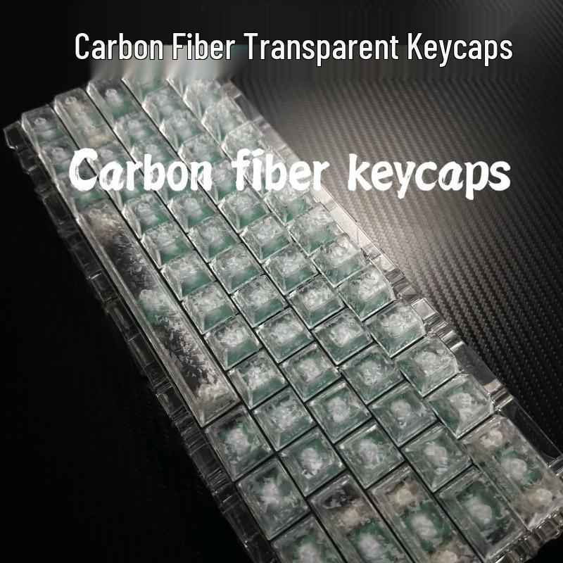 

Carbon Fiber Transparent Side-Engraved Keycaps, 119 Keys, Compatible with WOOTING Little Bee Magnetic Switch Mechanical Keyboards.