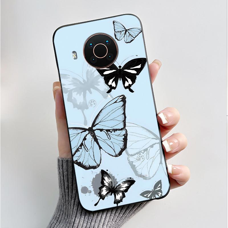 Printed Phone Case For Nokia X20/Nokia X10/Nokia X100/Nokia XR20 Capa Soft Silicone Black Shell Cover Cute Flower Cartoon Casing