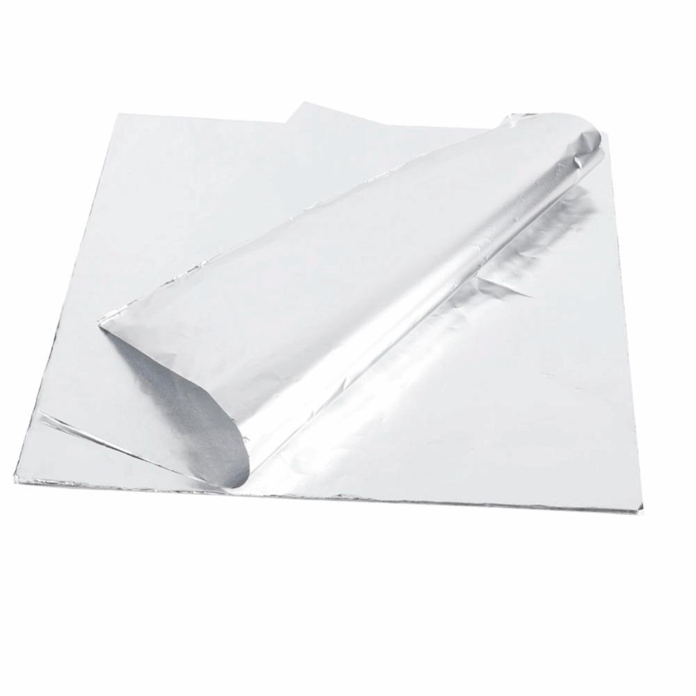 100PACK Food Grade Aluminum Foil Sheets Thick Tin Foil Paper Air Fryer Foil Food Wrapping серебряный