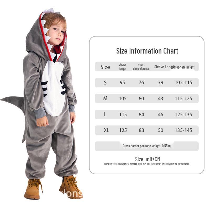 Children's Shark Cartoon Pajamas: Kindergarten Performance & Dance Costume