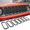 Car Front Grill Ert Grille Ring Trim Cover for Jeep Renegade 2016-2018 Carbon